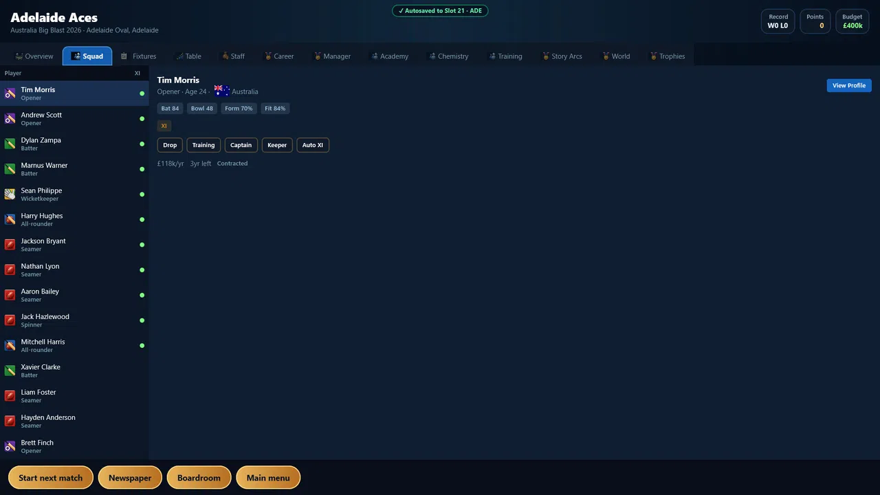 Cricket Management Tycoon Screenshot 11