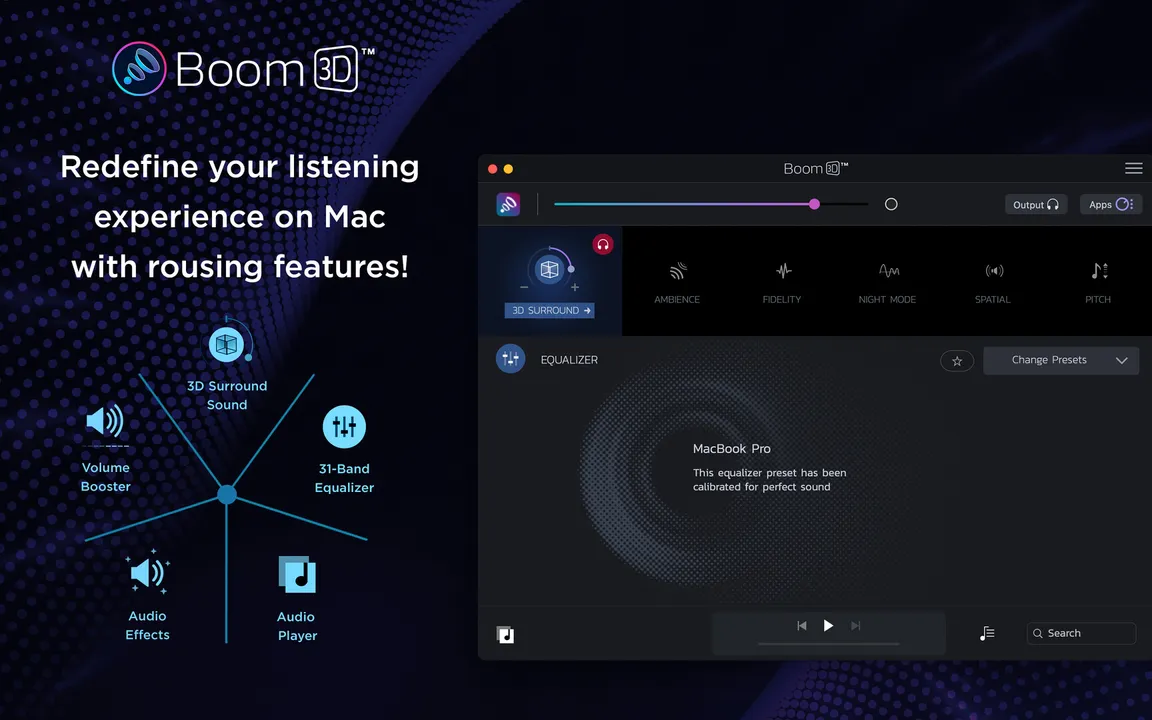 Boom 3D Mac: Volume Booster, Equalizer and 3D surround sound in games Screenshot 5