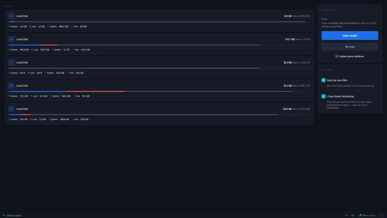 Vapor Storage Manager Screenshot 0
