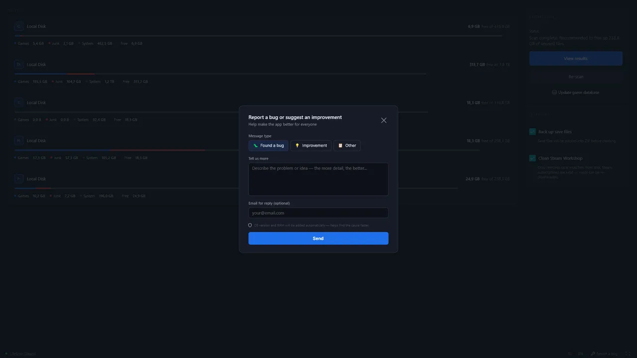 Vapor Storage Manager Screenshot 5