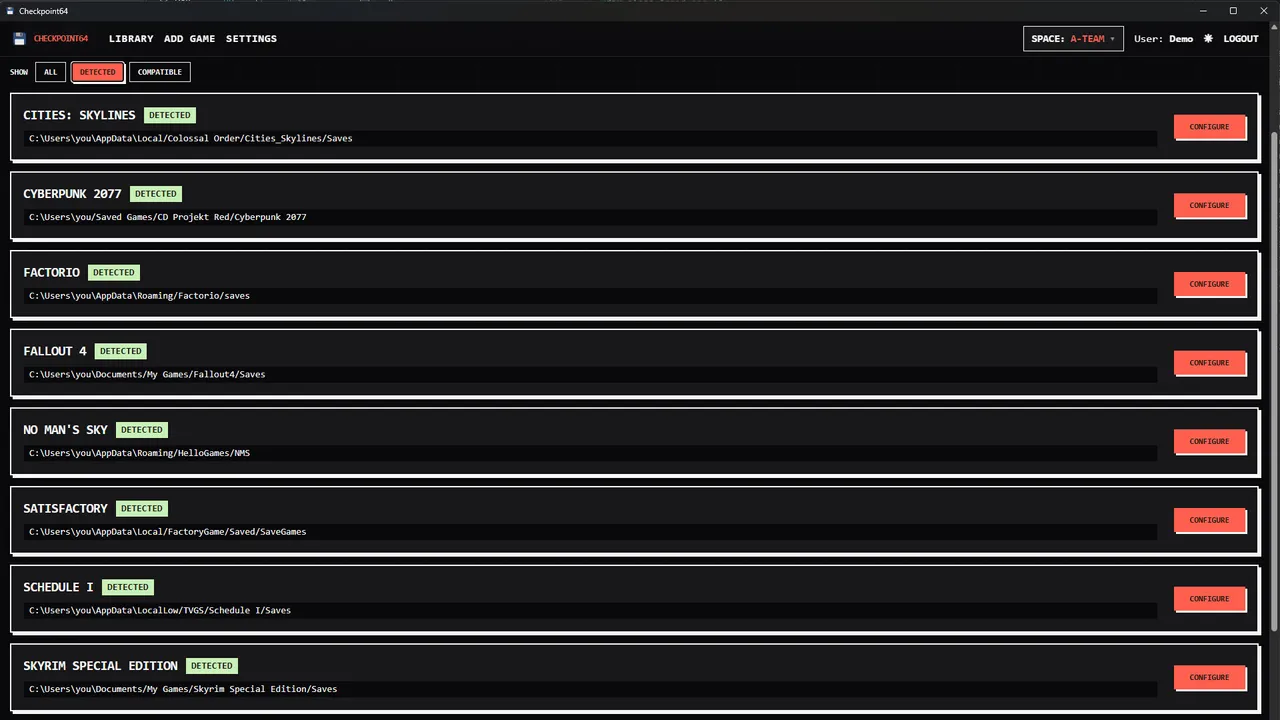 Checkpoint64:  Manage your saves between friends Screenshot 3