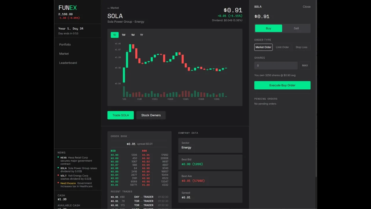FUNEX: Stock Market Simulator Screenshot 4
