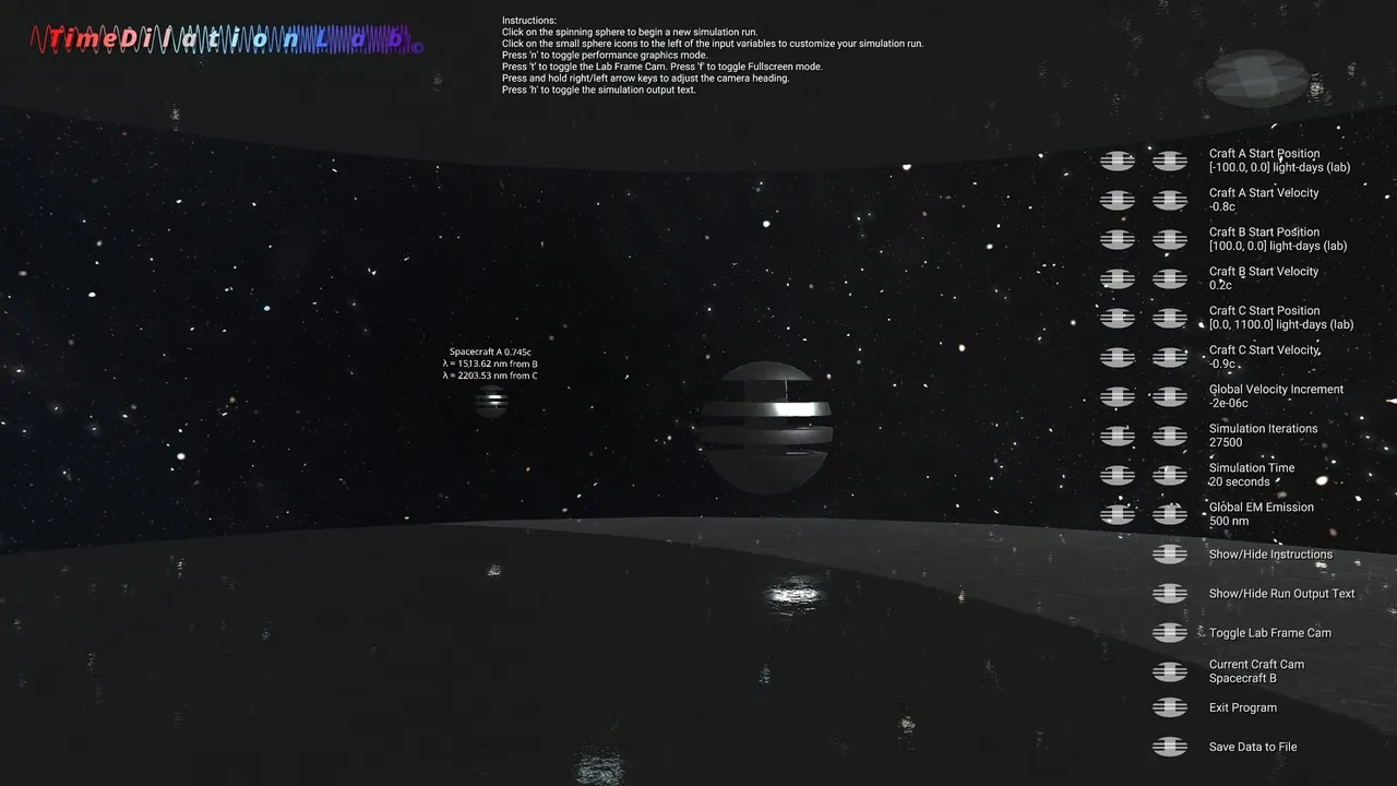 Time Dilation Lab Screenshot 1