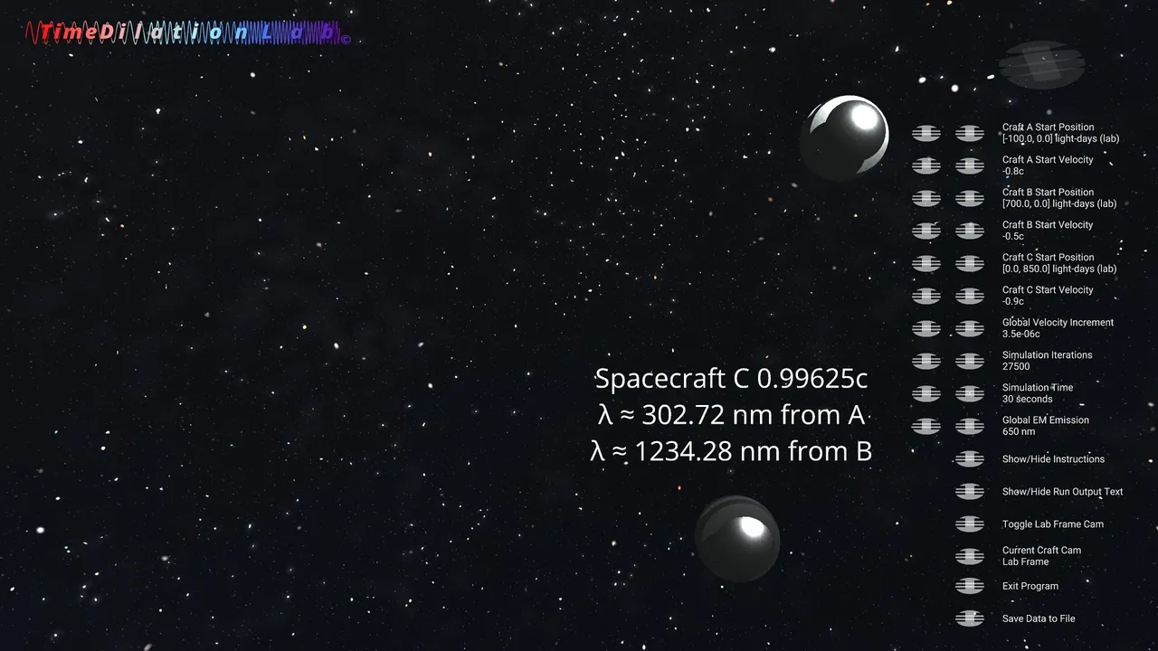 Time Dilation Lab Screenshot 2