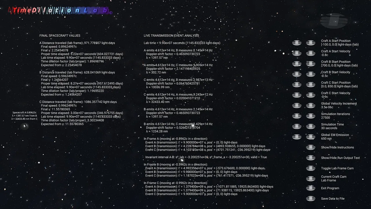 Time Dilation Lab Screenshot 3