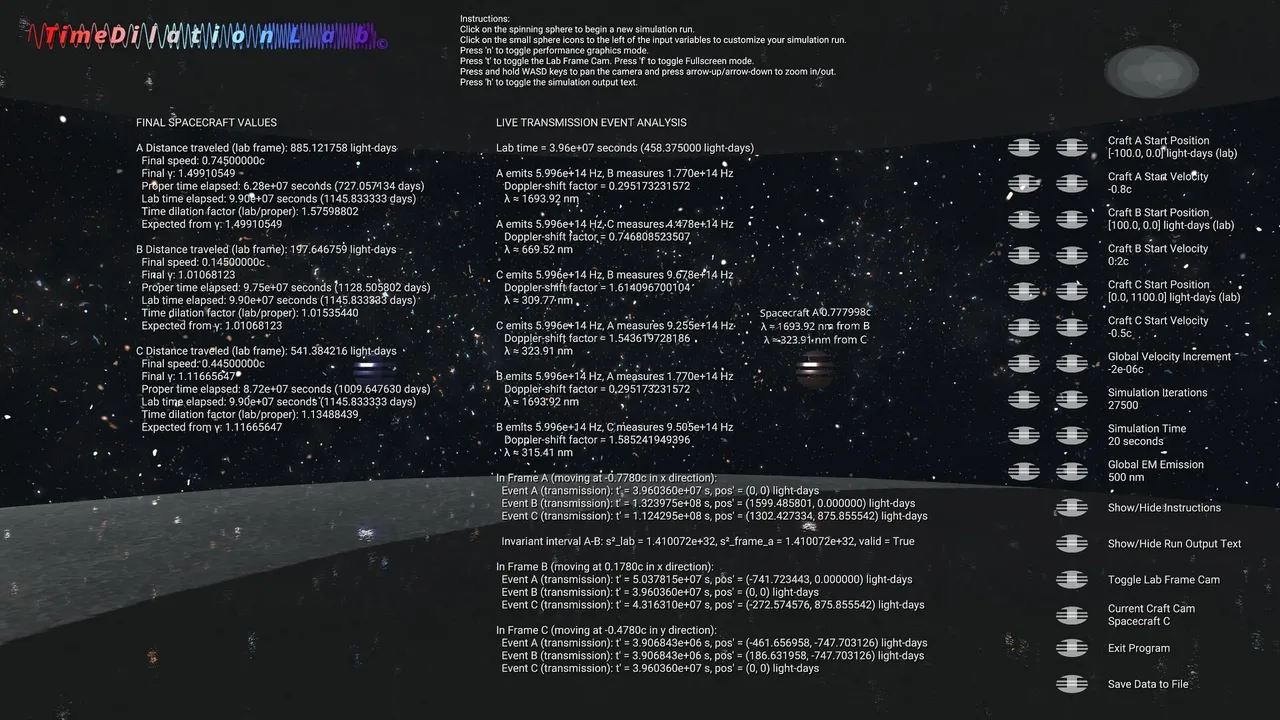 Time Dilation Lab Screenshot 5
