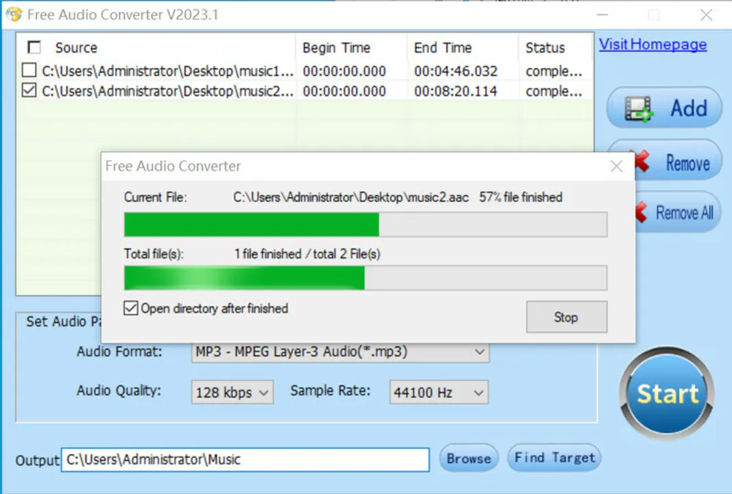 Free Audio Converter Screenshot 4
