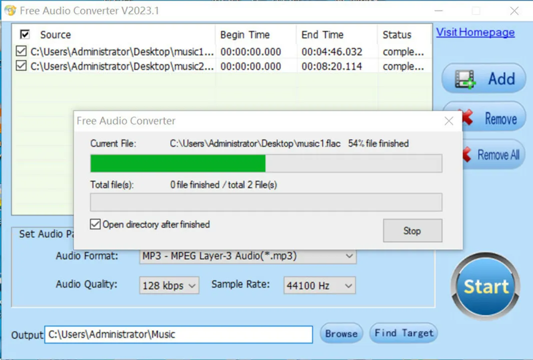 Free Audio Converter Screenshot 3