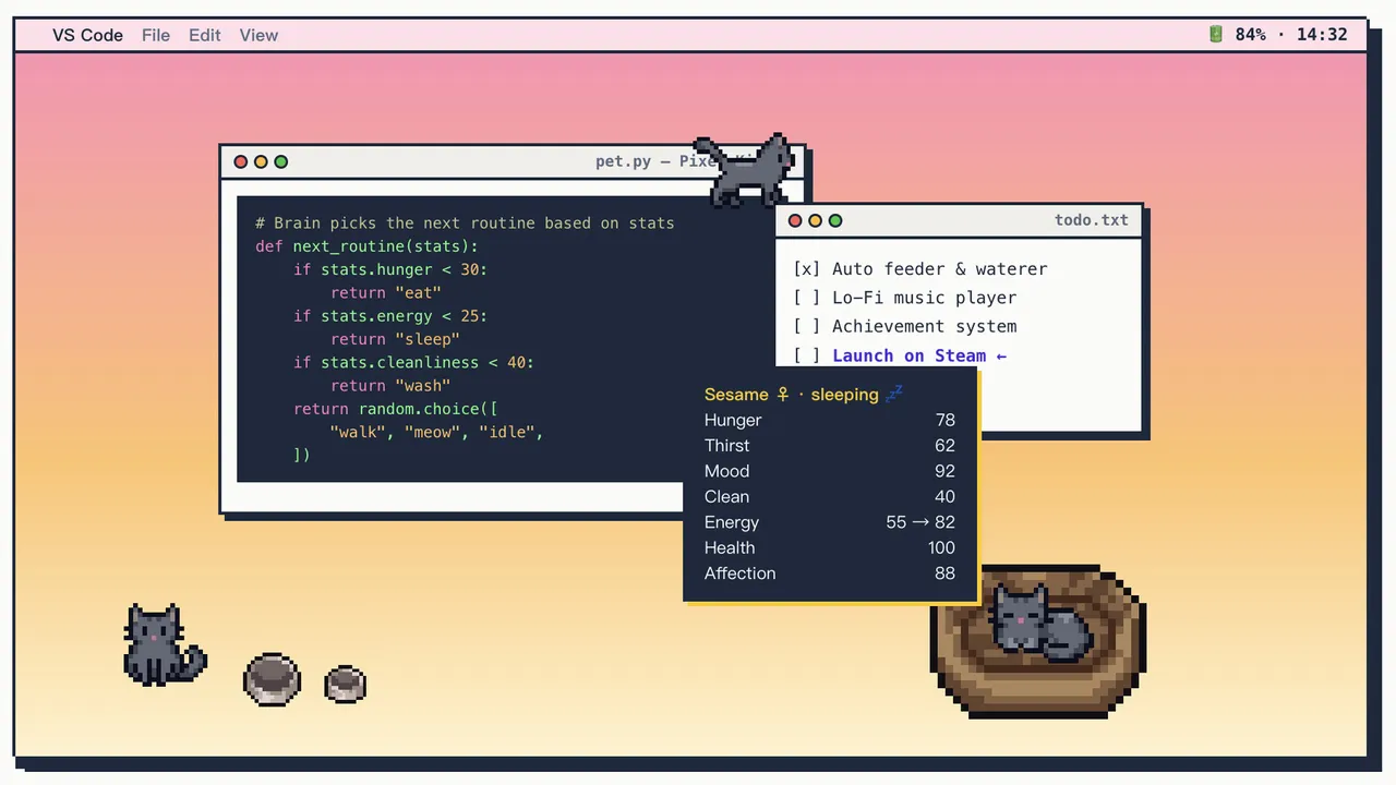 Pixel Kitten Desktop Demo Screenshot 0