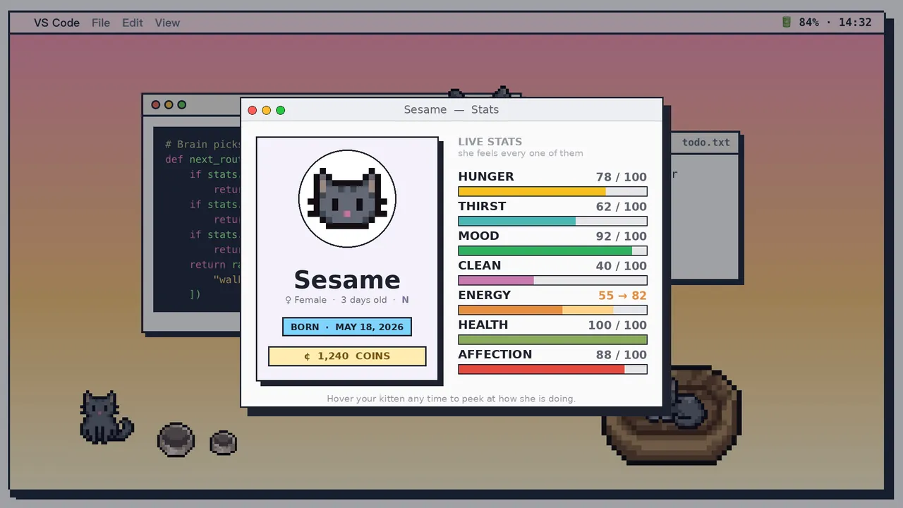 Pixel Kitten Desktop Demo Screenshot 1