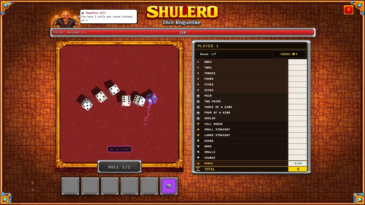 SHULERO – Dice Roguelike Demo Screenshot 0