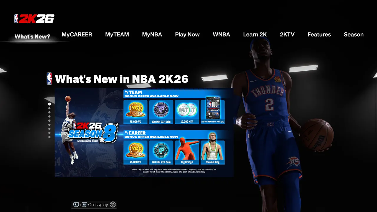 NBA 2K26 MyCAREER Season 8 Bonus Offer Screenshot 0