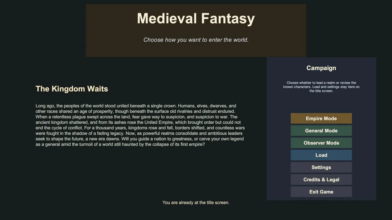 Medieval Fantasy Screenshot 0