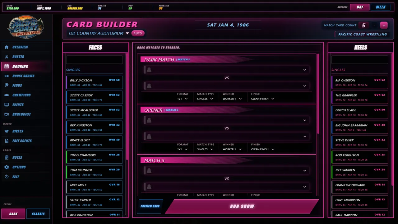 The Pay Window: 80s Wrestling Simulator Screenshot 2