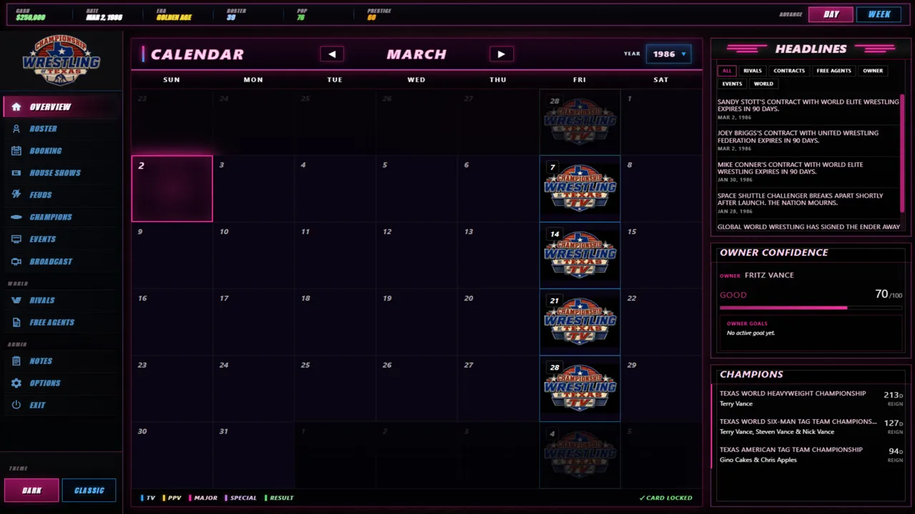 The Pay Window: 80s Wrestling Simulator Screenshot 1