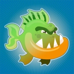 Piranhas on the island icon