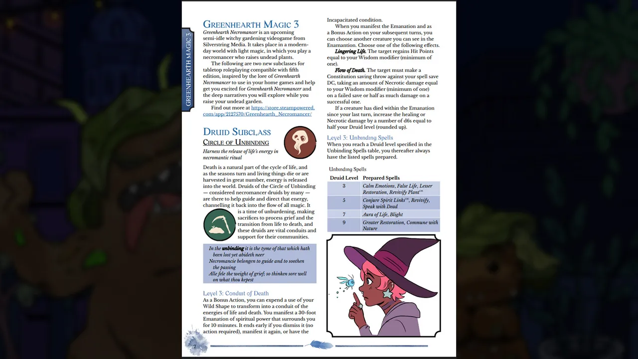 Greenhearth Magic: A companion to Greenhearth Necromancer for 5.5e Screenshot 1
