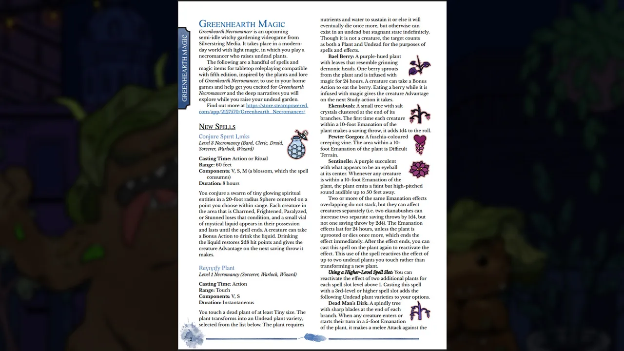 Greenhearth Magic: A companion to Greenhearth Necromancer for 5.5e Screenshot 4