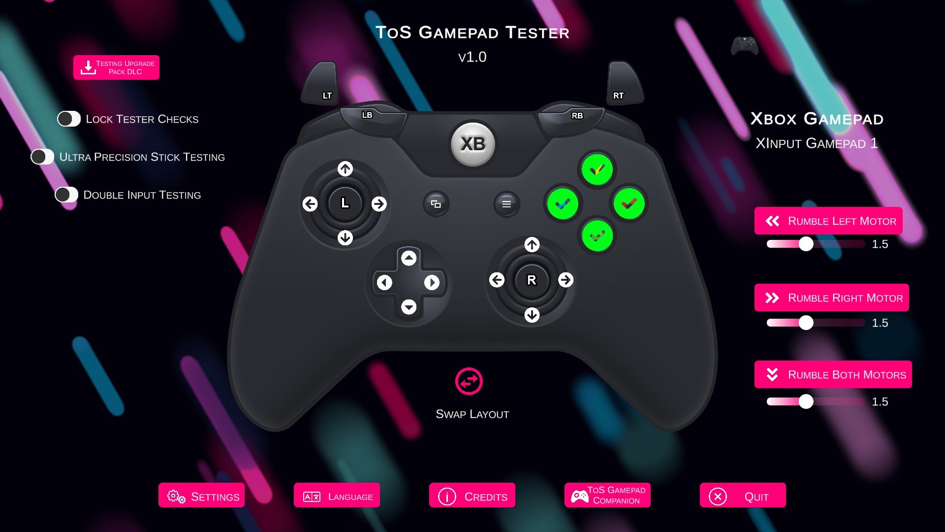 ToS Gamepad Tester Screenshot 0