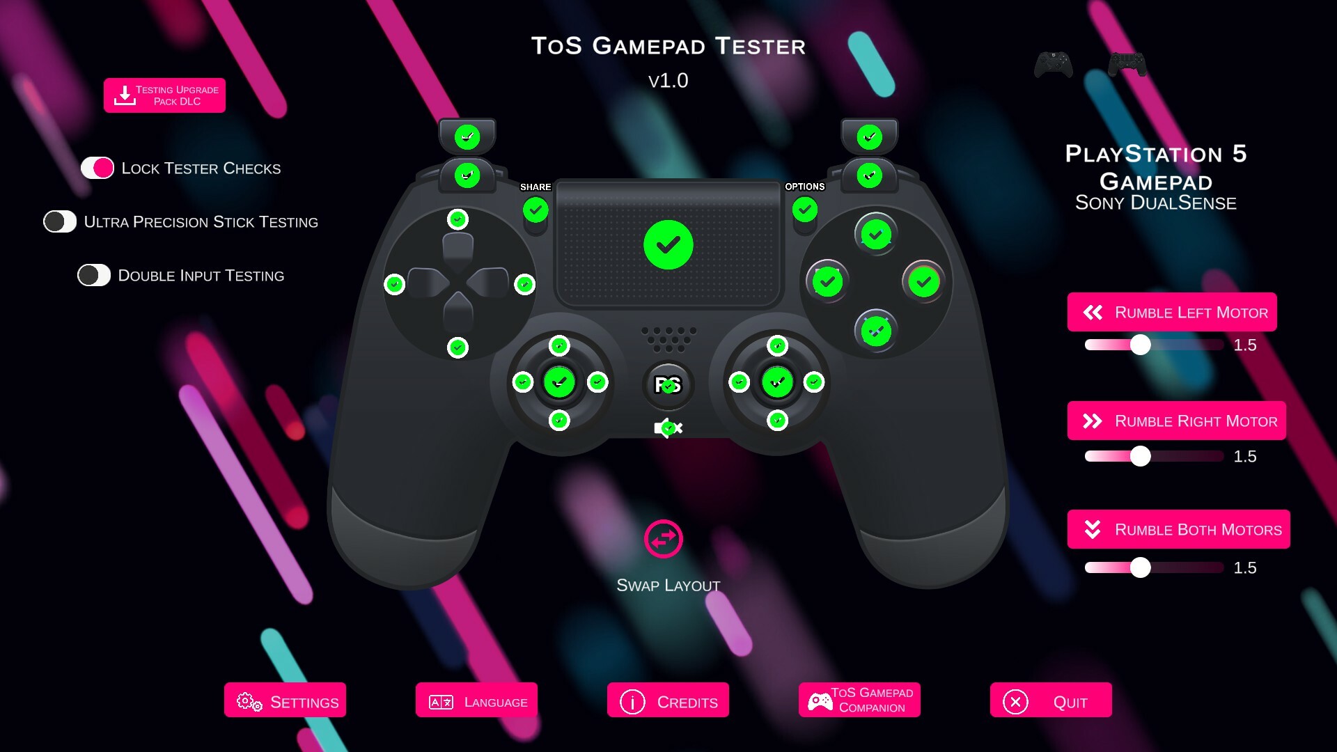 ToS Gamepad Tester Screenshot 1
