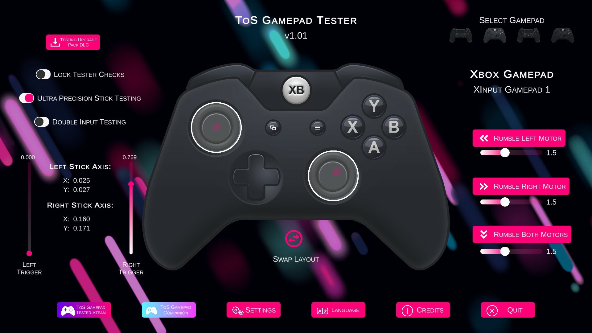 ToS Gamepad Tester Screenshot 3