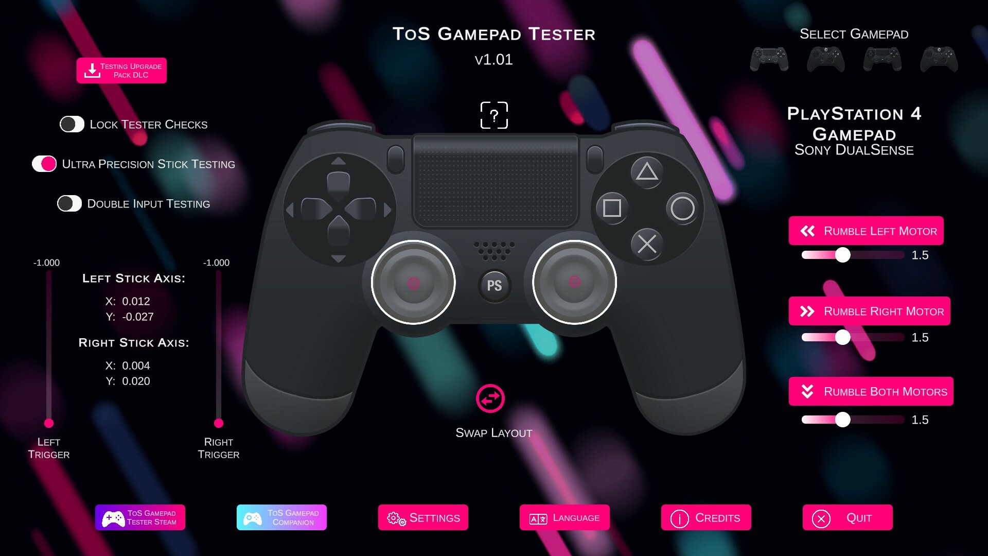 ToS Gamepad Tester Screenshot 2