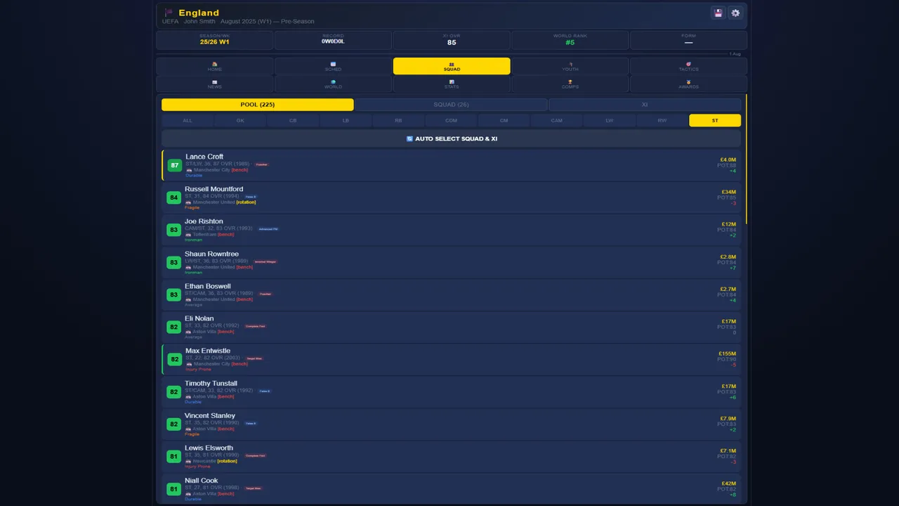 Sim: World Cup Manager Screenshot 1