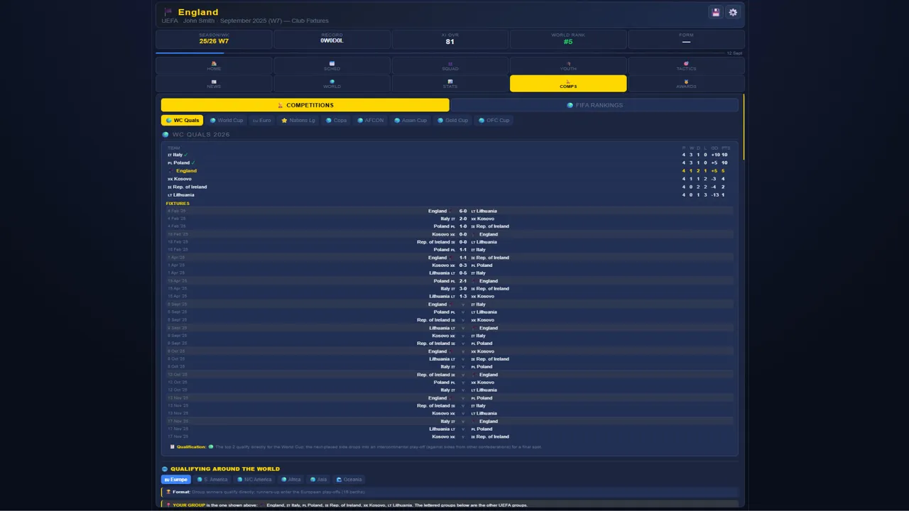 Sim: World Cup Manager Screenshot 7