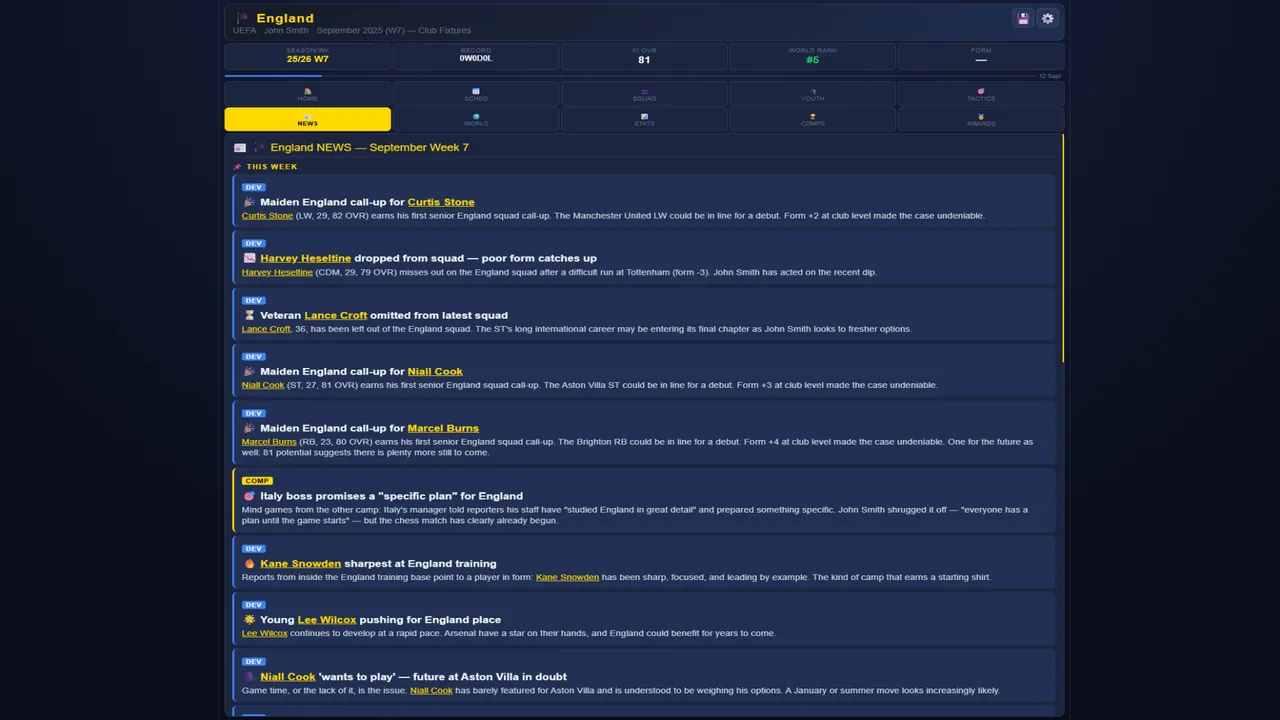 Sim: World Cup Manager Screenshot 3