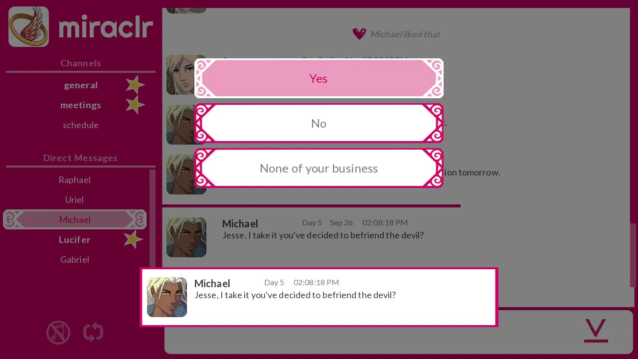 miraclr - Divine Dating Sim Screenshot 2