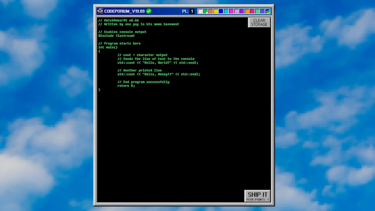 MatchMaker95 - A Programming Simulator Screenshot 0