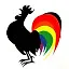 rainbow rooster icon