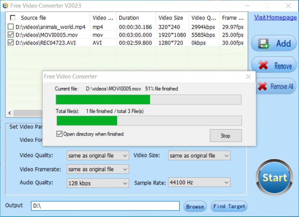 Free Video Converter Screenshot 4