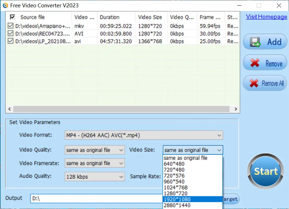 Free Video Converter Screenshot 3