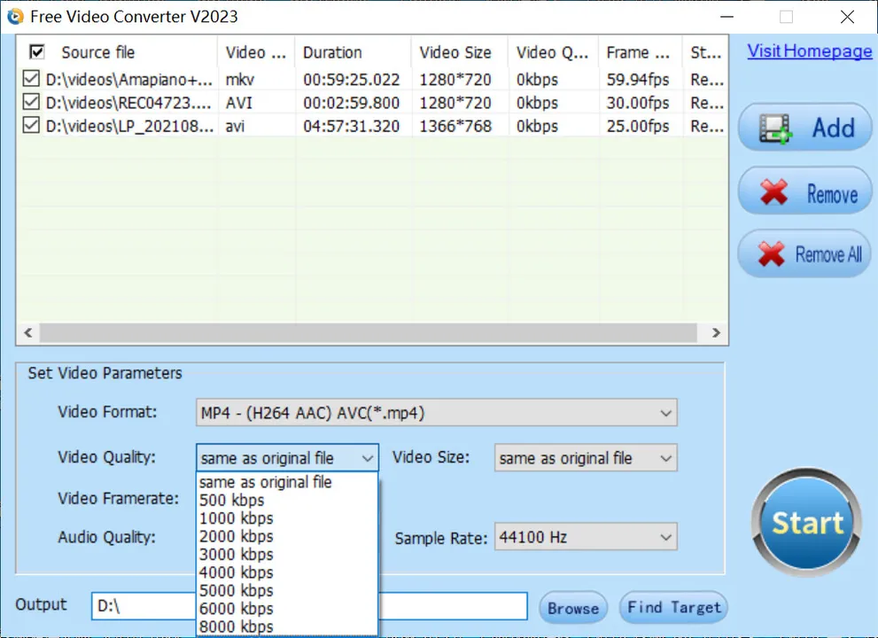 Free Video Converter Screenshot 2