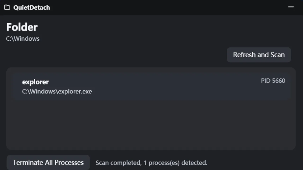 QuietDetach Screenshot 1