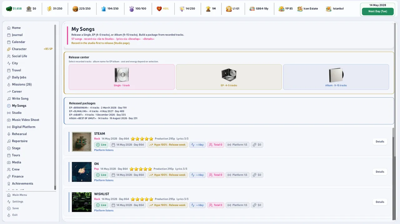 Pop Star Life Demo Screenshot 3