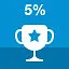 Top 5% of a leaderboard icon