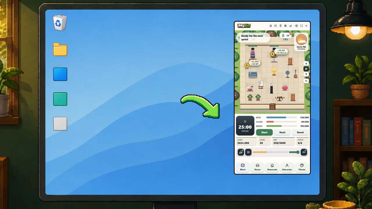 MyBiz: Pomodoro Desk Tycoon Screenshot 0