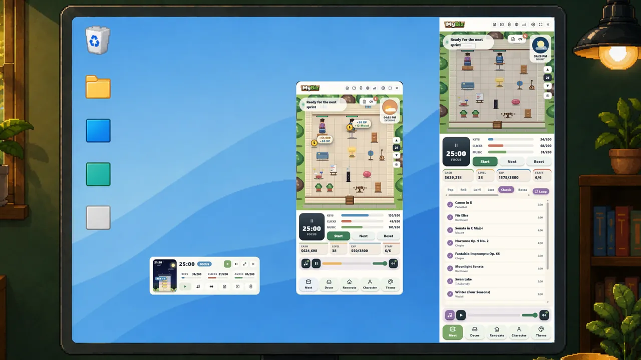 MyBiz: Pomodoro Desk Tycoon Screenshot 2