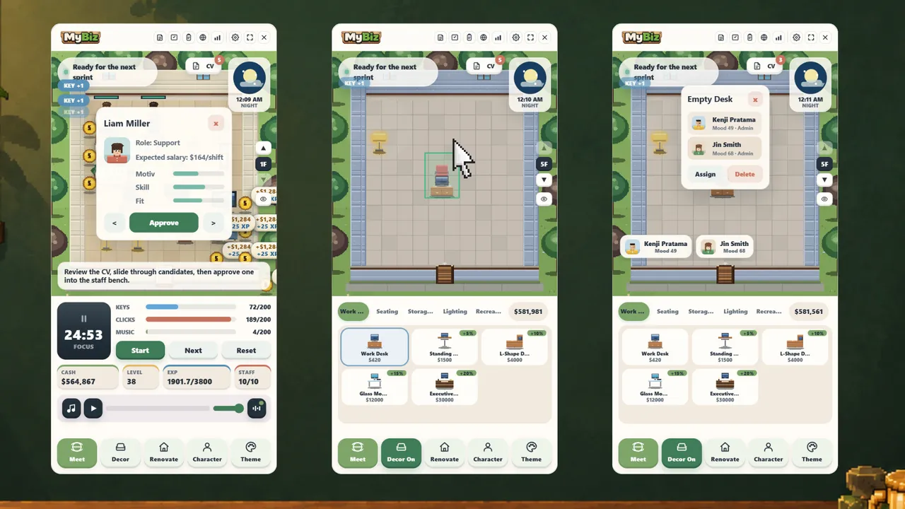 MyBiz: Pomodoro Desk Tycoon Screenshot 4