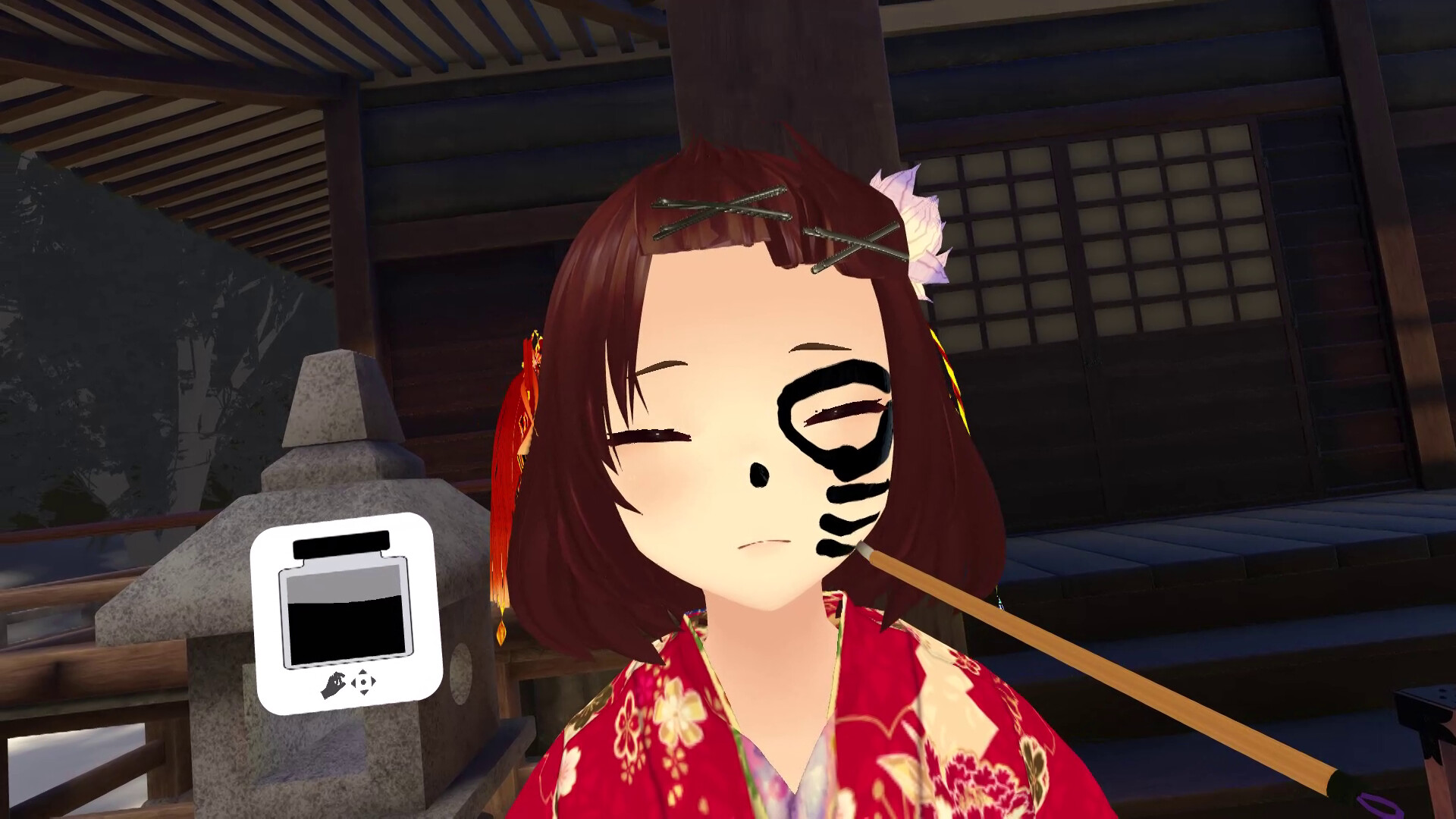 DokiDoki Hanetsuki VR: Paddle & Ink Screenshot 2