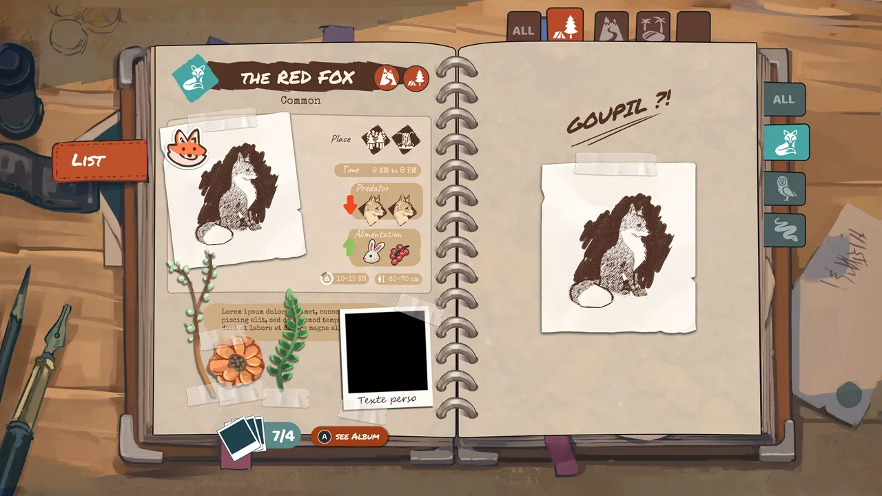 Wildframe : A Creature Scrapbook Screenshot 1