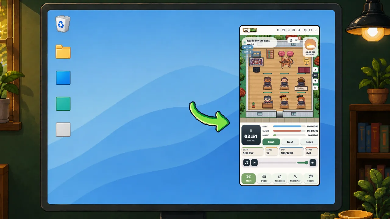MyBiz: Pomodoro Desk Tycoon Demo Screenshot 0