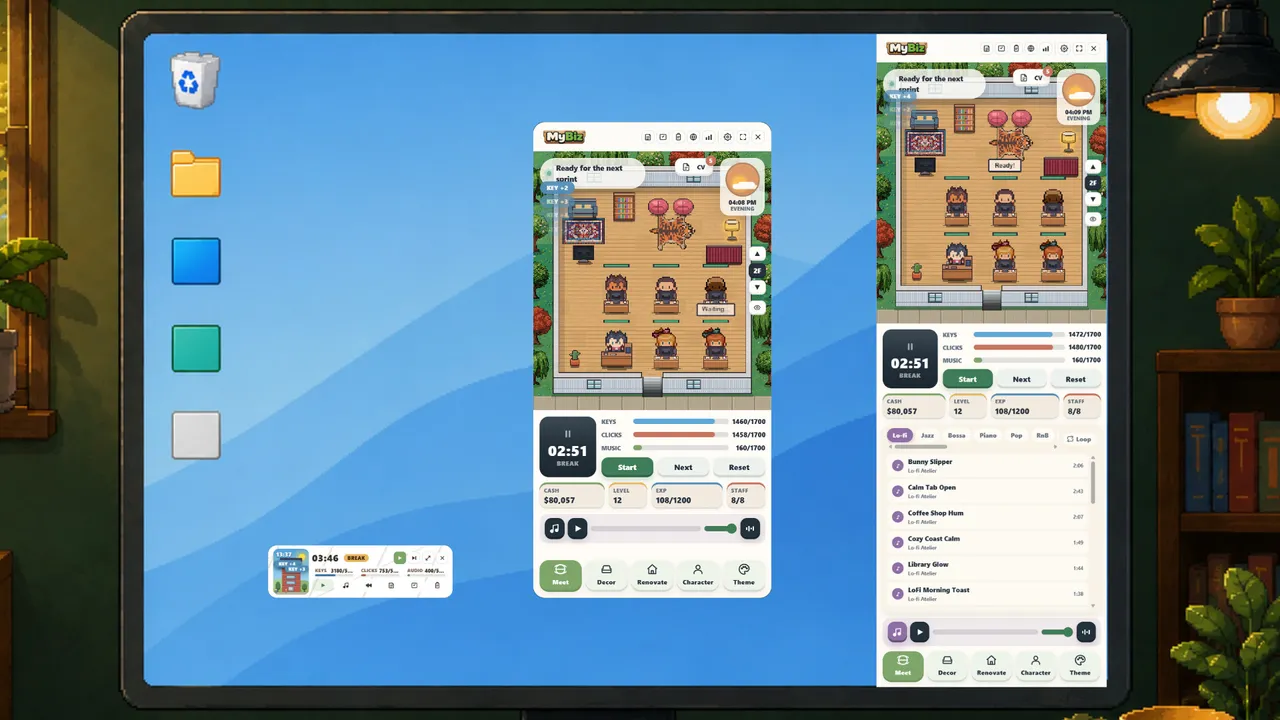 MyBiz: Pomodoro Desk Tycoon Demo Screenshot 1
