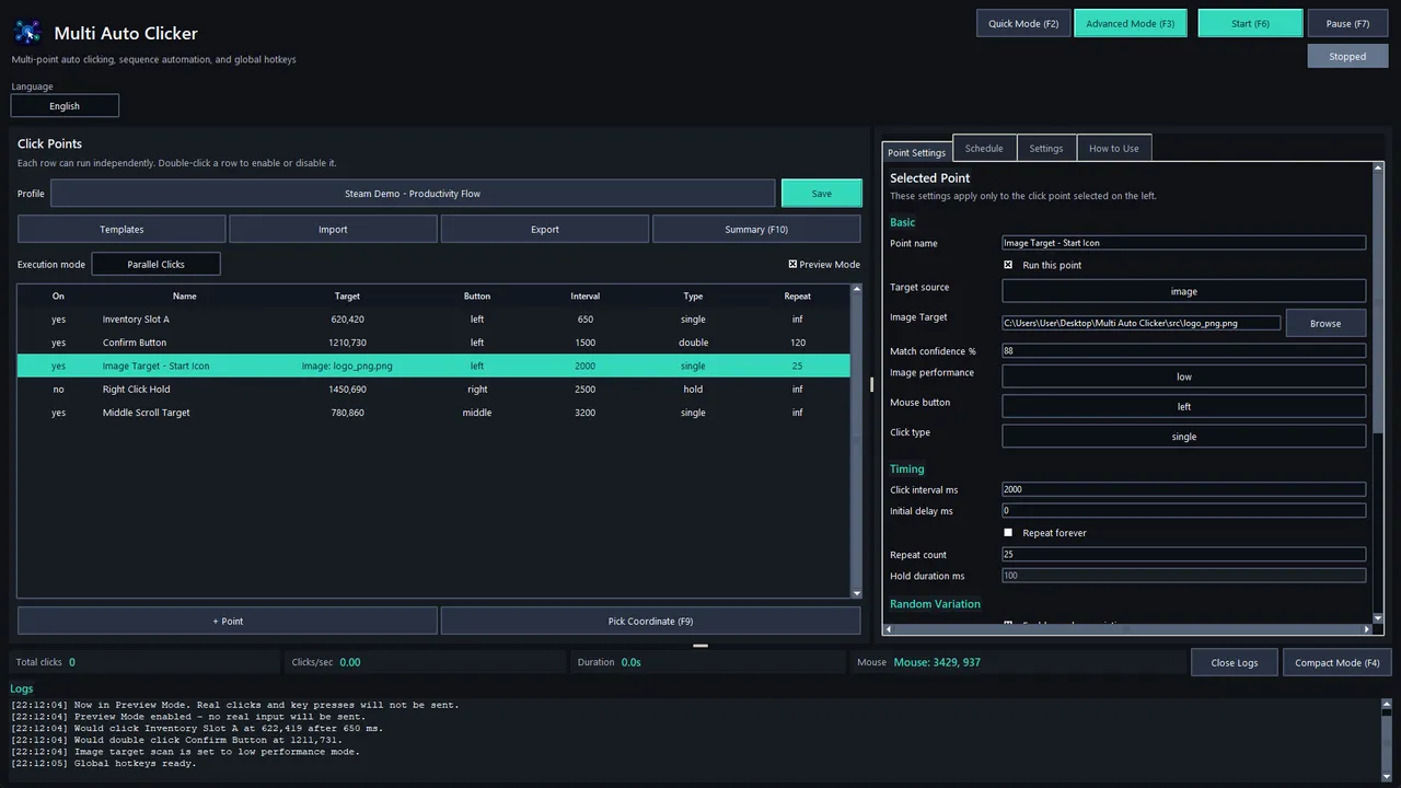 Multi Auto Clicker Screenshot 1