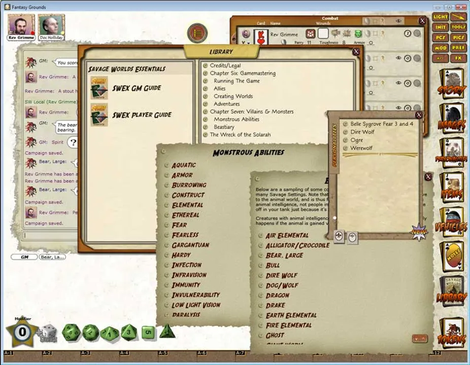 Fantasy Grounds - Savage Worlds Ruleset Screenshot 4