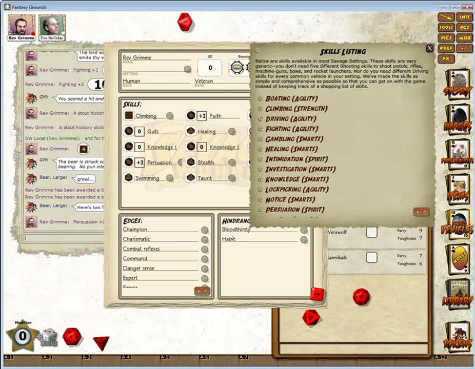Fantasy Grounds - Savage Worlds Ruleset Screenshot 3