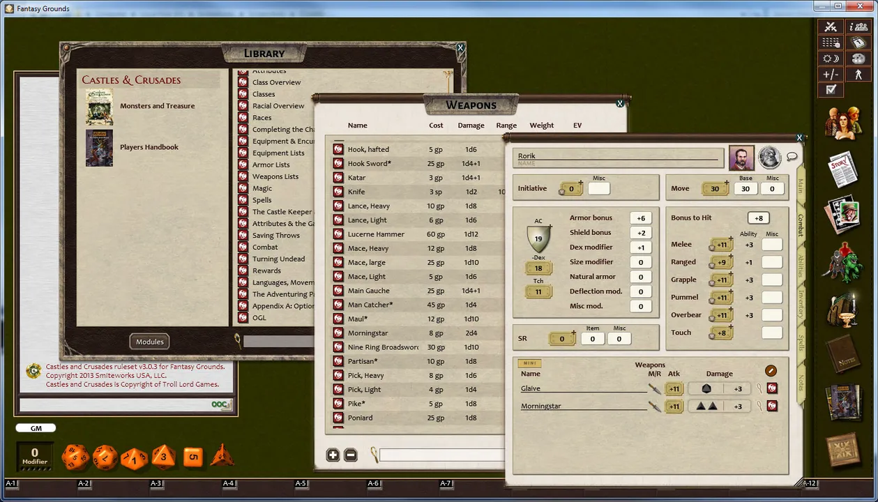 Fantasy Grounds - Castles & Crusades Ruleset Screenshot 1