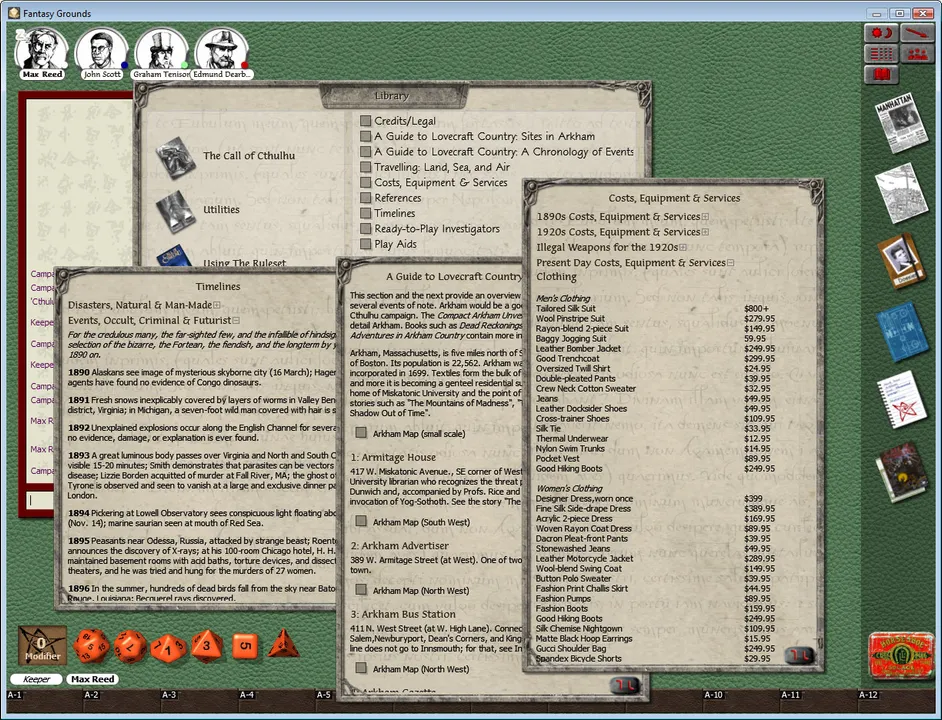 Fantasy Grounds - Call of Cthulhu Ruleset Screenshot 3